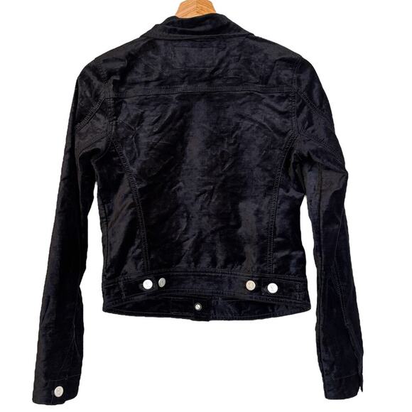 Pilcro and the Letterpress Velvet Jacket Size Small Black Button Up Slim Grunge - Picture 5 of 11